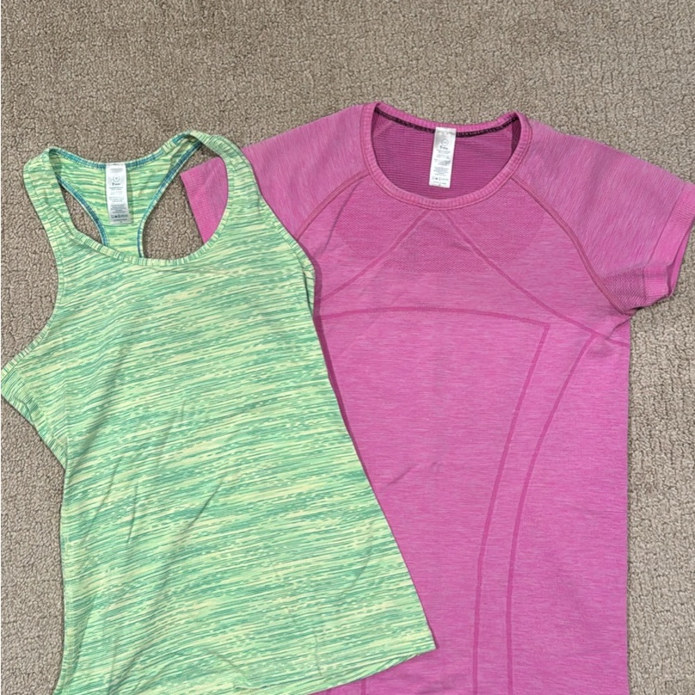 Ivivva Green Pink Girls Shirt Tank Top Sz 10